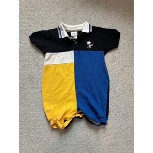Vintage 1973 Snoopy Golf Baby Color Block Jumpsuit
